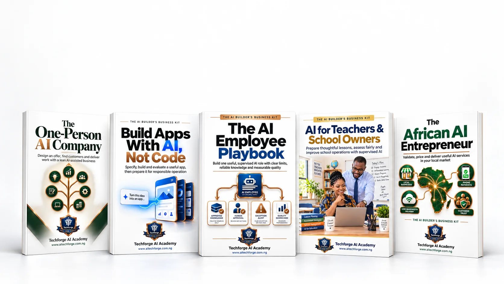 The five ebooks in The AI Builder's Business Kit