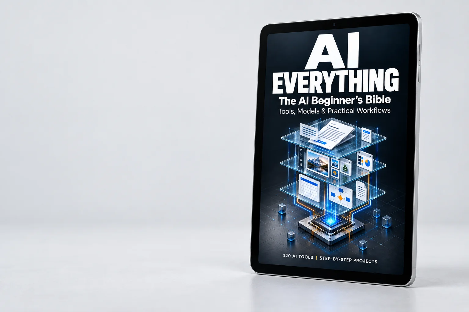 AI Everything ebook displayed on a tablet. Digital ebook; device not included.